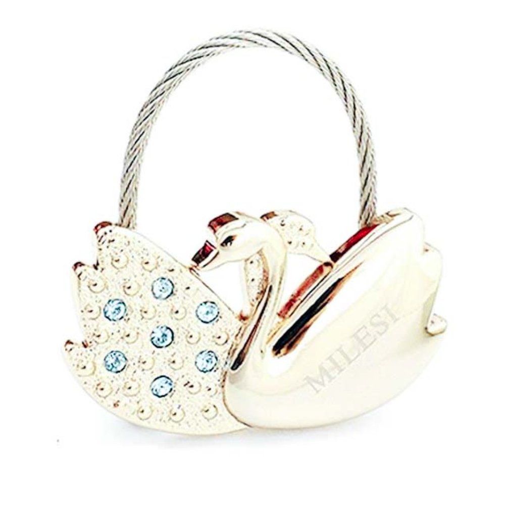 3/$25  🏷️  Golden Swan Keychain Rhinestone Crystal animal Keyring for Lovers